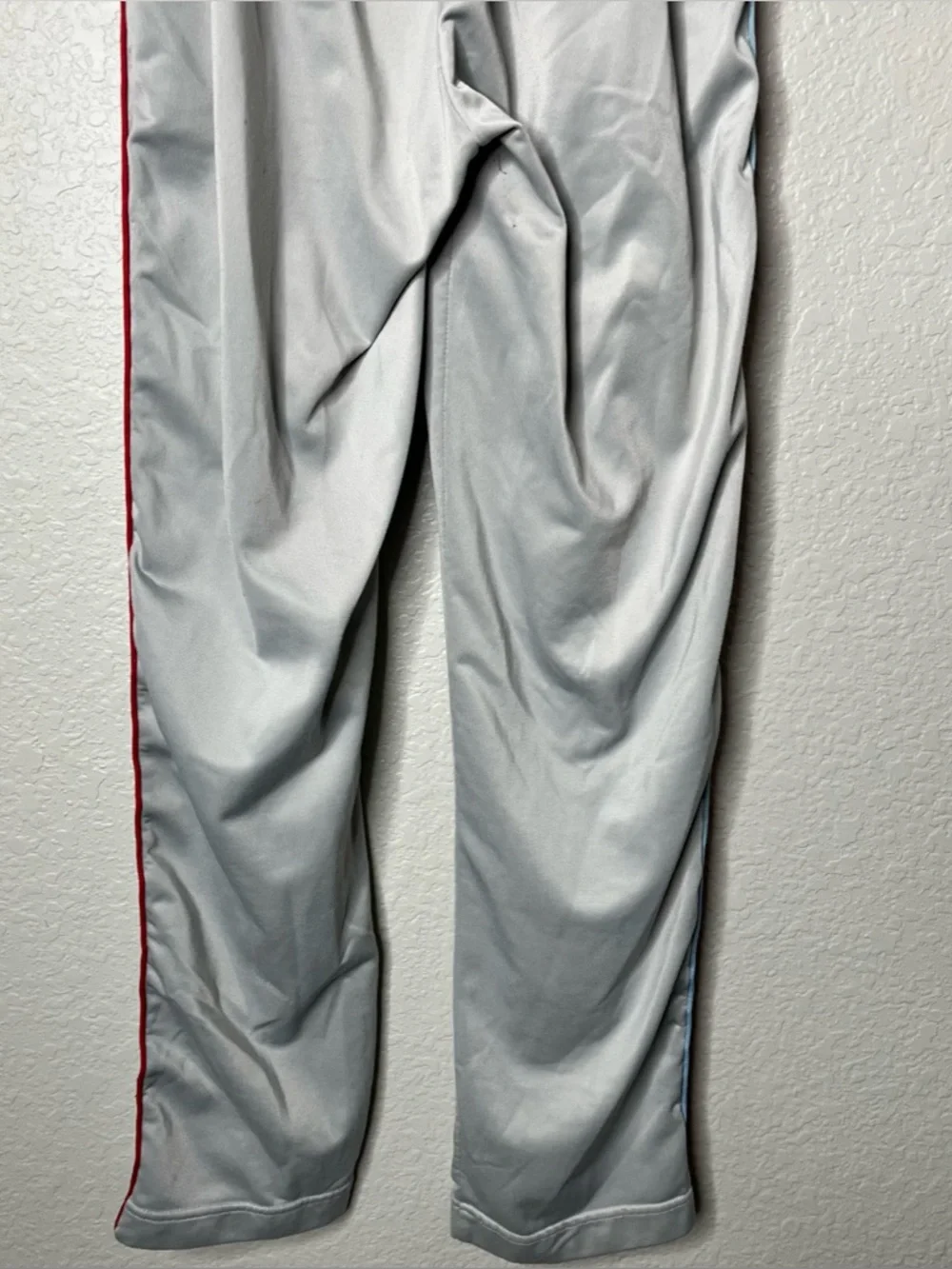 Kappa Y2K Track Pants Gray Side Stripe Logo Joggers Red Blue Streetwear Medium